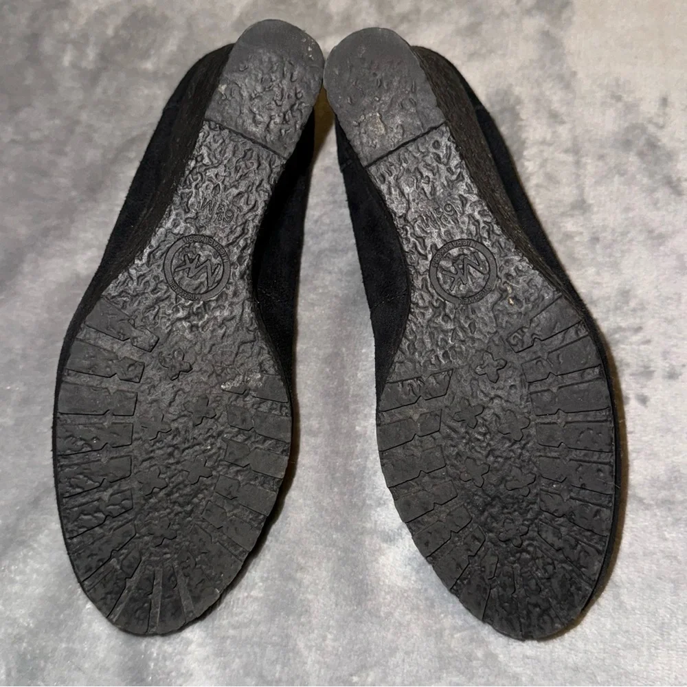 MICHAEL Michael Kors Black Suede Wedge Loafer Pumps